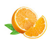 Orange citrus fruit isolated on white or transparent background.
