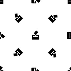 Poster - seamless pattern of repeated black vote symbols. elements are evenly spaced and some are rotated. ve