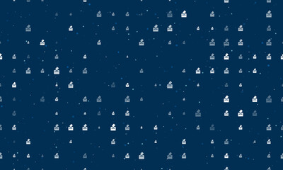Poster - seamless background pattern of evenly spaced white vote symbols of different sizes and opacity. vect