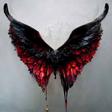 Dark Butterfly Wicked Wings Dripping With Blood And Red Patterns