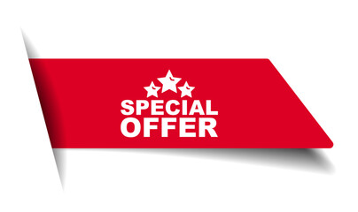 red vector illustration banner special offer