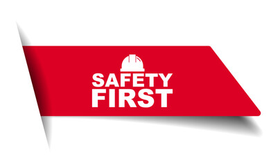 Wall Mural - red vector illustration banner safety first