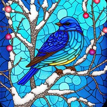 Stained Glass Blue Bird