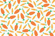 illustration pattern of carrot on white background.