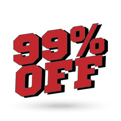 Wall Mural - Sale 99 percent off banner. Vector illustration.