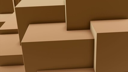 Poster - Visual transformation of space into 3d cubes. Design. Background with square lines turns into 3d cubes. Moving perspective changing cubic background