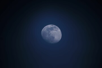 Sticker - Beautiful view of the moon in a dark blue sky.