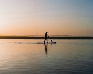 Wall Mural - Paddle Boarder on The Beach