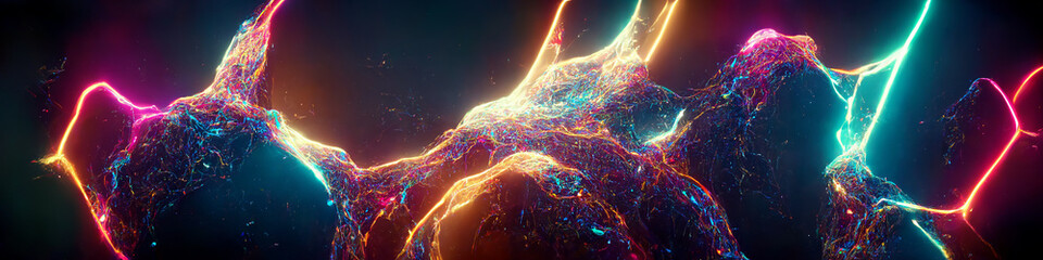 Poster - Abstract neon fluid background
