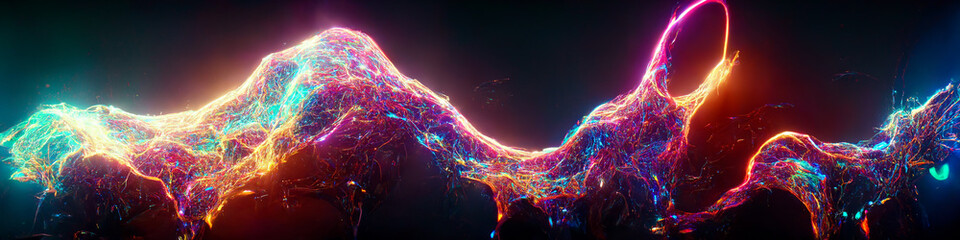Poster - Abstract neon fluid background