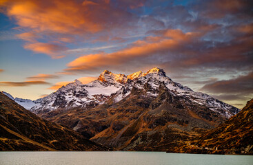 Canvas Print - landscape at Silvretta Montafon in Austria