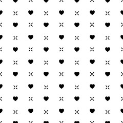 Wall Mural - Heart seamless pattern. Elegant little hearts. Repeated small patern for design prints. Cute symbol love for girl or woman. Repeating monocrome printed. Abstract heart printing. Vector illustration 