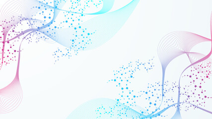 Poster - modern abstract molecules structure for science or medical background. dna helix or atom visualizati