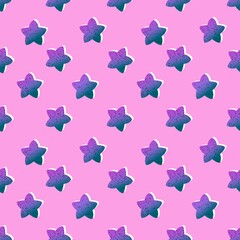 Cartoon little polka dots stars seamless birthday Christmas pattern for wrapping paper and fabrics and linens