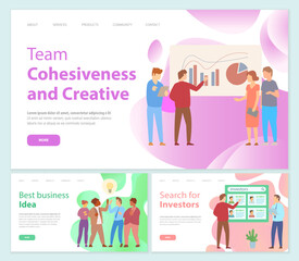 Poster - training of office staff, teamwork, business meeting concept. team thinking and brainstorming. analy