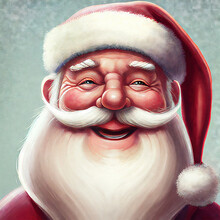 Smiling Santa Claus, AI Generated Illustration