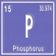 Phosphorus chemical element, Sign with atomic number and atomic weight