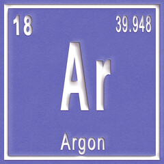 Wall Mural - Argon chemical element, Sign with atomic number and atomic weight