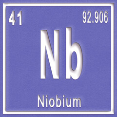 Wall Mural - Niobium chemical element, Sign with atomic number and atomic weight