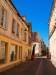 Wall Mural - City street of Sens in afternoon. Sub-prefecture of Yonne department in north-central France.