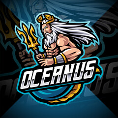 Wall Mural - Oceanus god esport mascot logo design