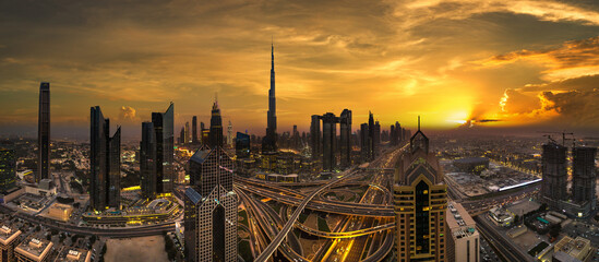 Poster - Aerial view of downtown Dubai