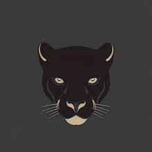 Black Panther Minimalist Simple Isotype Icon Logo Design| Created Using Midjourney And Photoshop