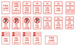 parking sign and labels fire lane set vector