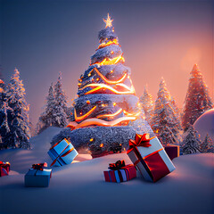Christmas trees outside