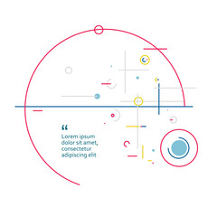 Poster - Vector future geometry connect. Abstract simple visual creative illustration. Circular elements. Creative pattern with abstract geometric objects. Modern design with dots and lines and dotted circles