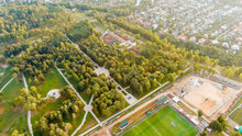 Oryol, Russia. Victory Park. View Of The City From The Air. Summer, Aerial View