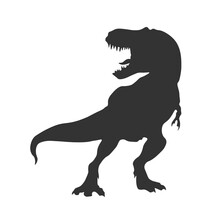 Dinosaur Logo Silhouette Icon Vector Illustration Isolated On White Background