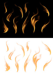 Wall Mural - flame fire with different design transparent background.	