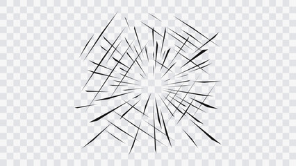 Wall Mural - abstract comic book flash explosion radial lines on transparent background. vector illustration supe