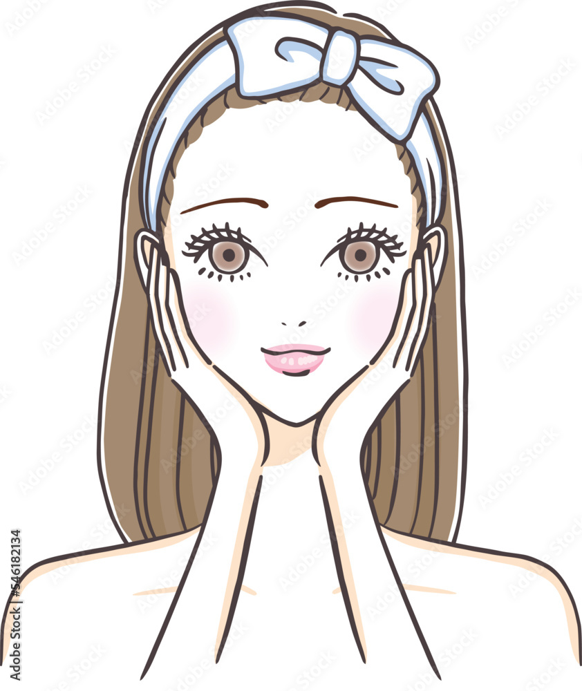 頬 に 手 を 添える