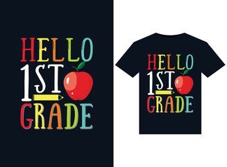 Wall Mural - Hello 1st Grade illustrations for print-ready T-Shirts design