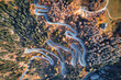 The hairpin bends of the maloja pass road in the Swiss Alps