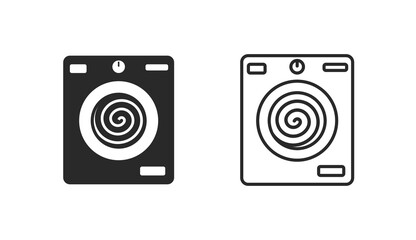 Poster - wash machine icon silhouette pictogram simple clipart vector or laundry washer shape logo black and 