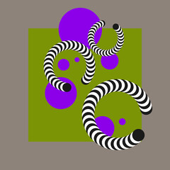 Poster - Composition with geometric shapes. Abstract background for design. Trendy stylish graphics