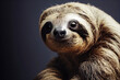 Portrait of a cute sloth in studio setting