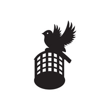 Cage Bird Animal Logo Design 