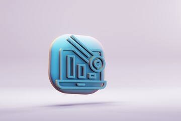 Leinwandbilder - Beautiful abstract illustrations blue Cryptocurrency Statistics symbol icons on a wonderful background. 3d rendering illustration. Background pattern for design..