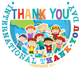 Poster - International thank you day icon