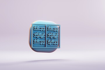 Fototapete - Beautiful illustration musical instrument  blue Classical Music symbol icons on a bright pink  background. 3d rendering illustration. Background pattern for design..