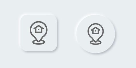 Poster - Address line icon in neomorphic design style. Location signs vector illustration.