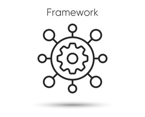 Poster - framework line icon. service gear sign. execute development symbol. illustration for web and mobile 