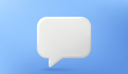 Poster - 3d speech bubble isolated on blue background. social network chat box icon. blank text message ballo