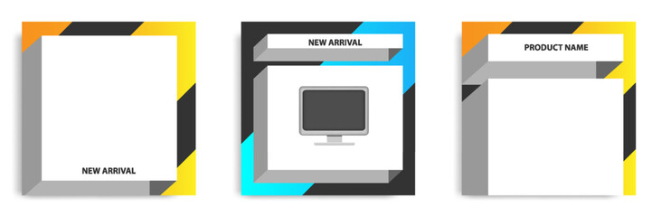 Wall Mural - Geometric square social media banner layout, product background backdrop display for e commerce sale ads app template