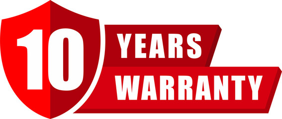 Poster - ten year warranty stamp badge isolated