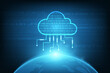 Vector cloud concept. Network online strage hi tech technology background.